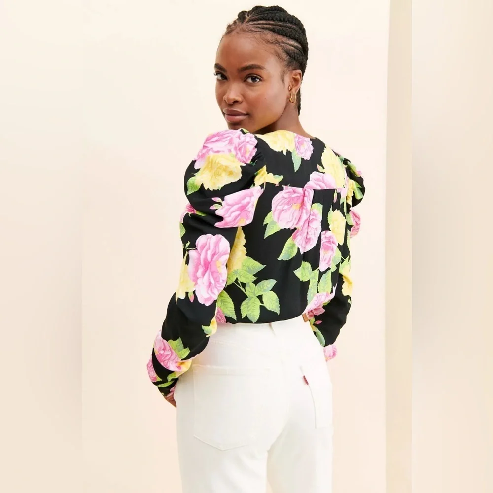 Afrm | Danna Surplice Bodysuit Anthropologie Floral Various Sizes Available - Picture 2 of 10